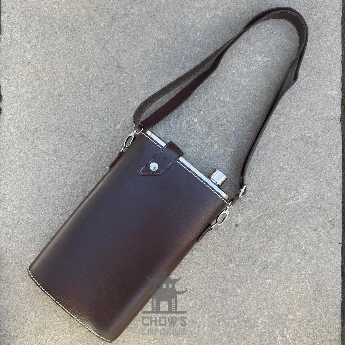 Large 64oz Hip Flask with Leather Holder