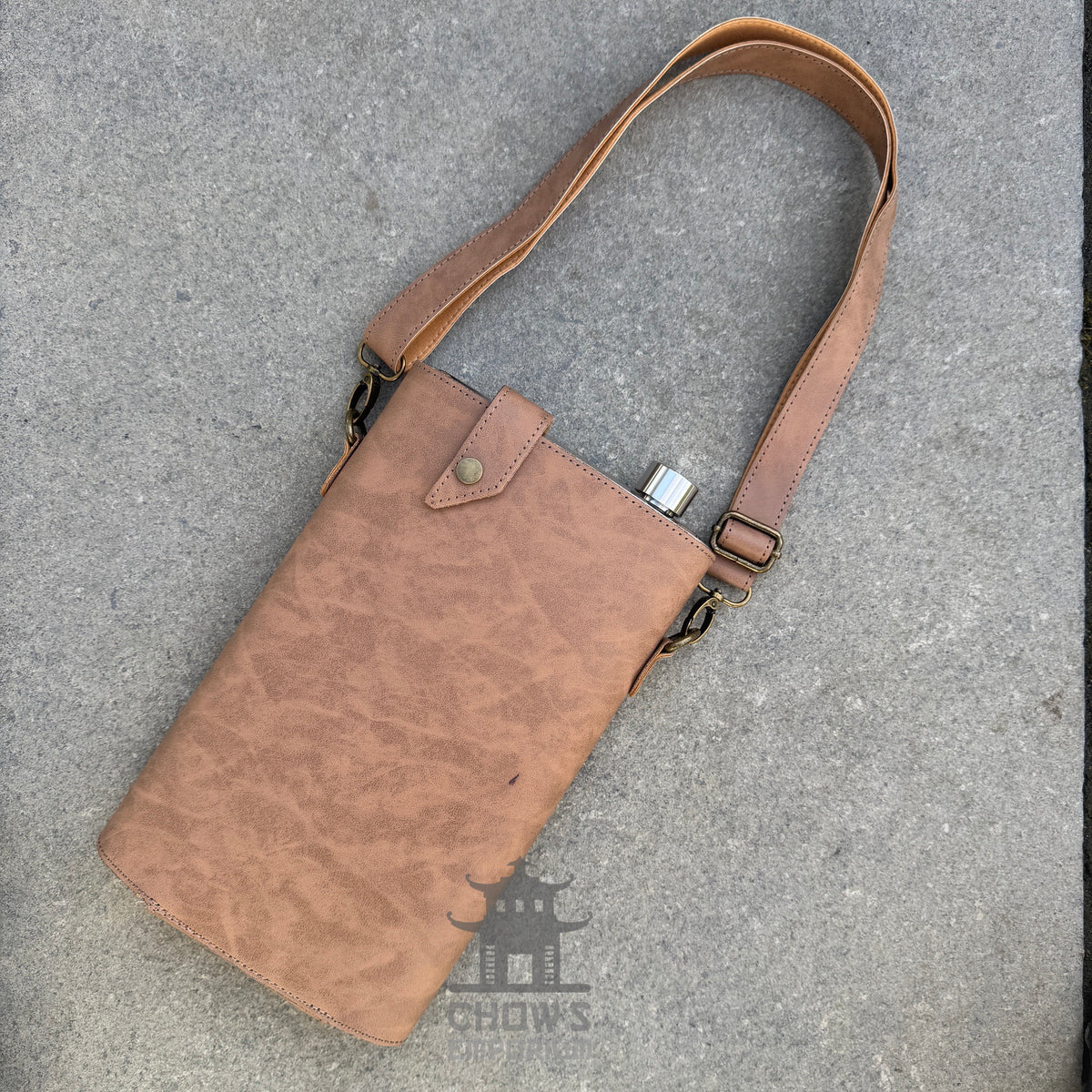 Large 64oz Hip Flask with Leather Holder