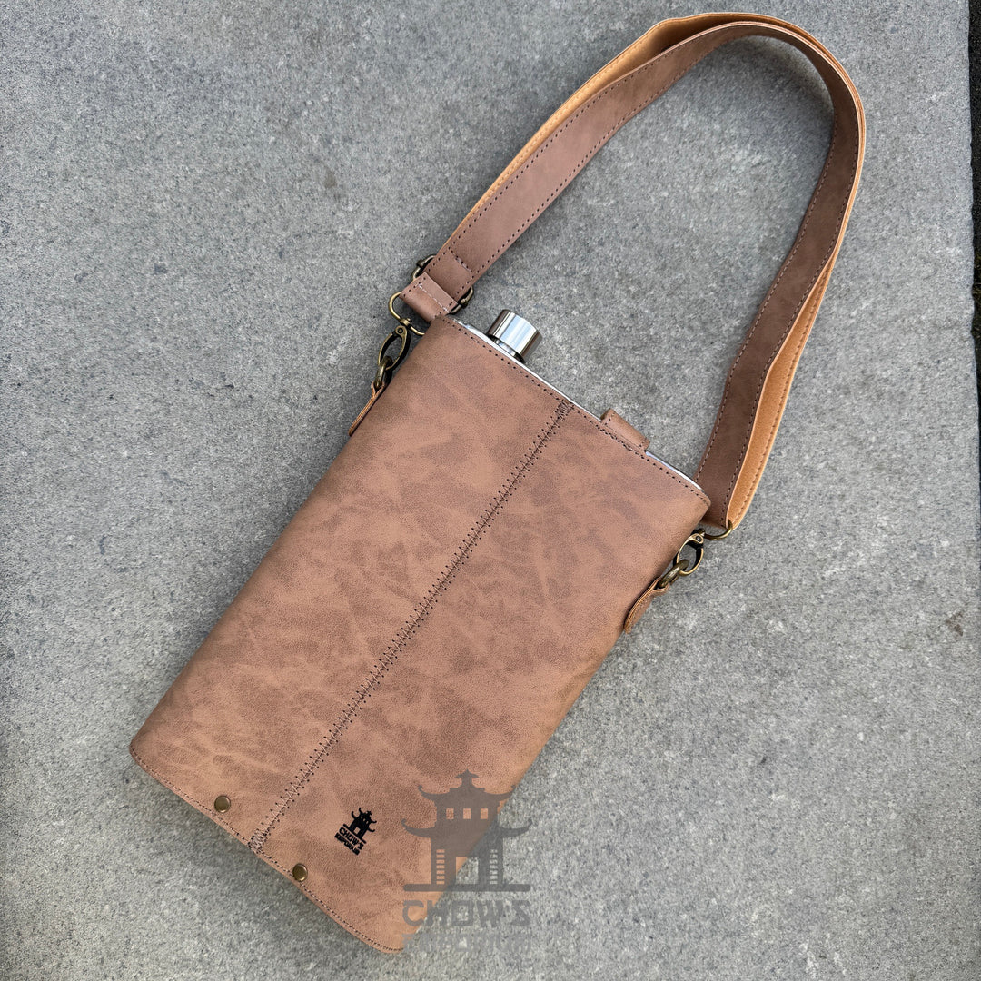 Large 64oz Hip Flask with Leather Holder