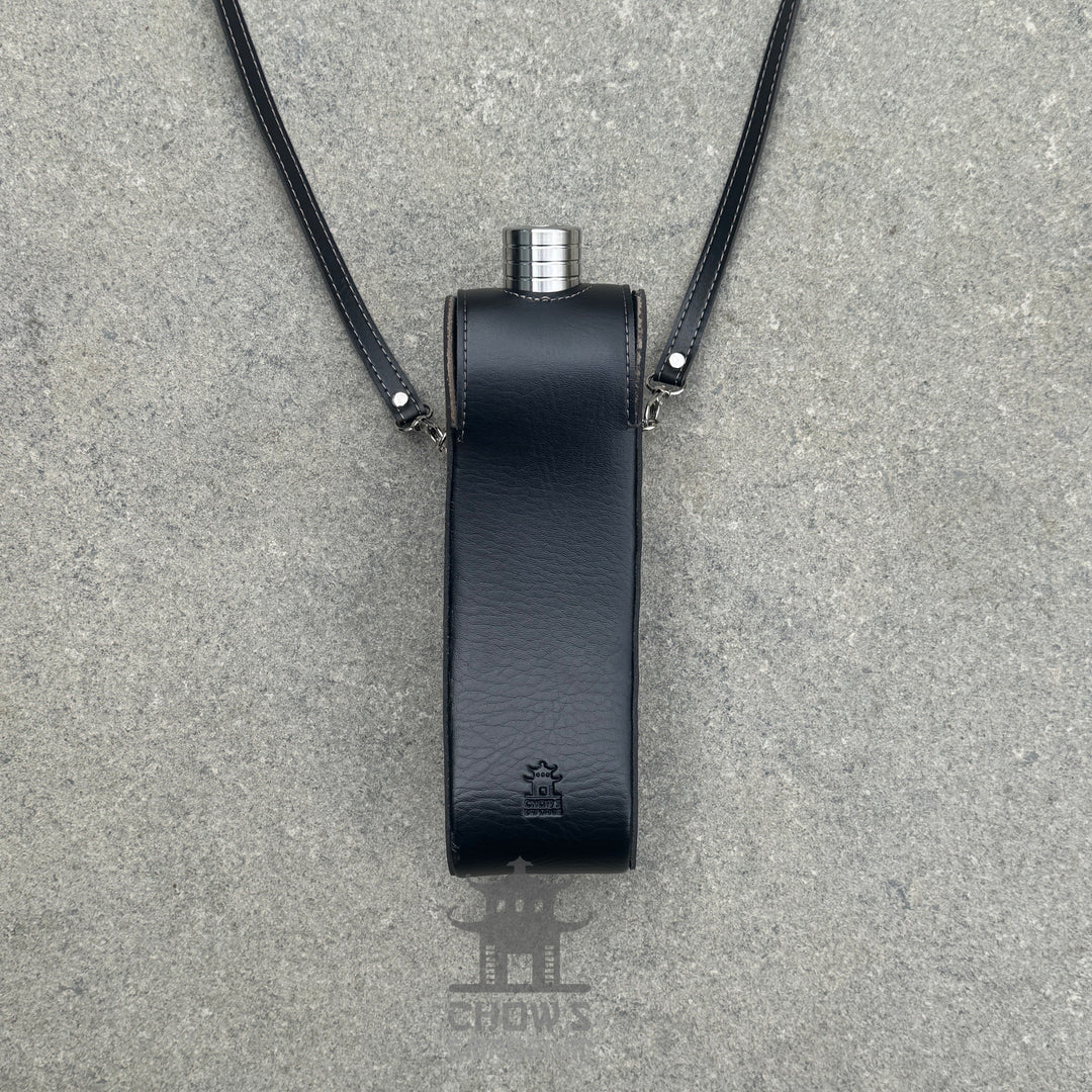 Curved 28oz Hip Flask with Shoulder Strap