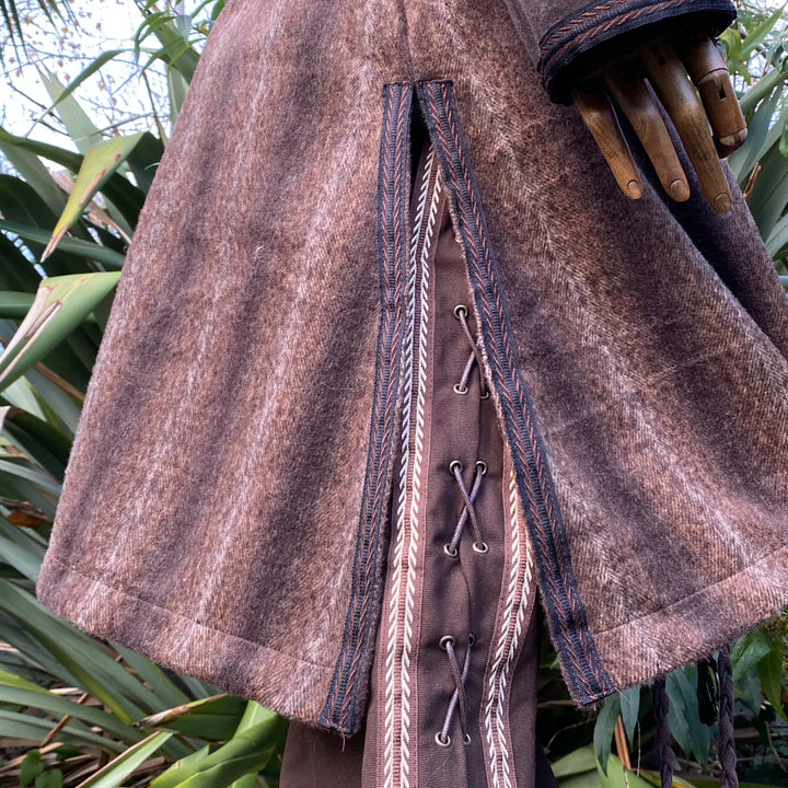 Woodland Archer LARP Outfit - 5 Piece Set; Mohair Tunic, Hood, Pants, Belt, Sash - Chows Emporium Ltd