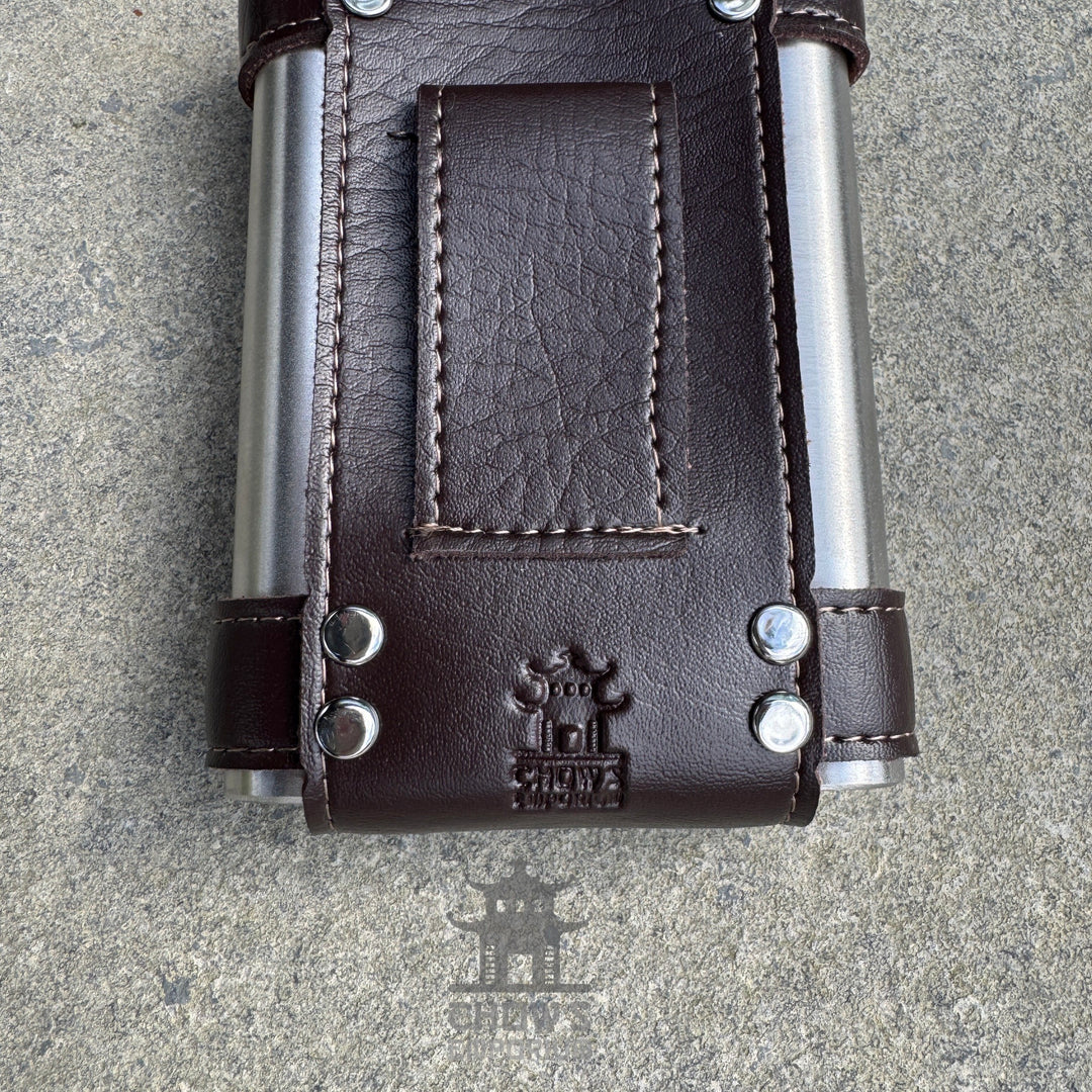 9oz Hip Flask with Leather Holder