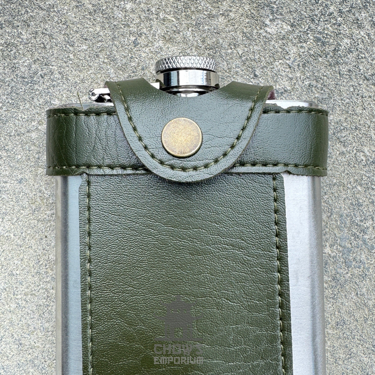 9oz Hip Flask with Leather Holder