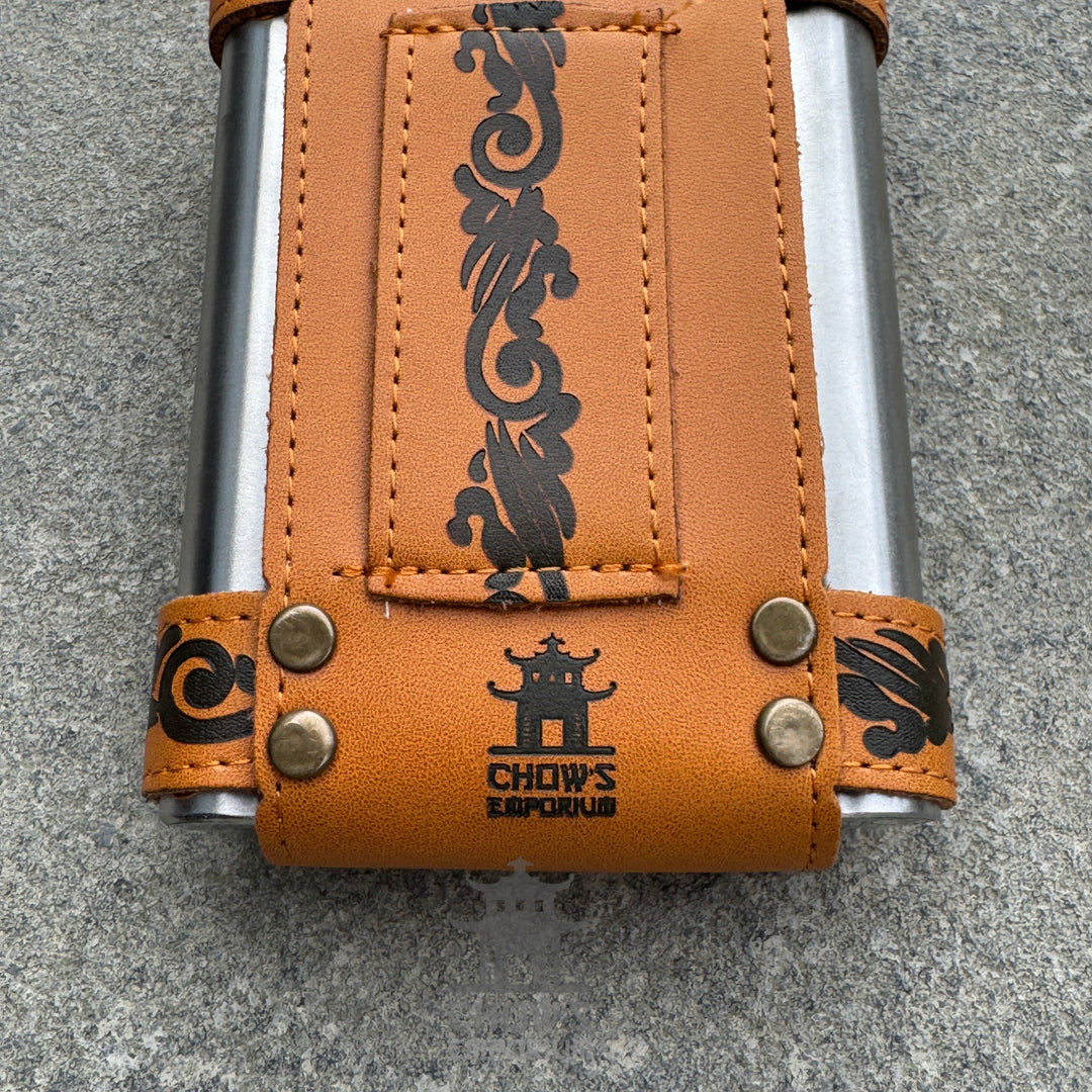 9oz Hip Flask with Leather Holder