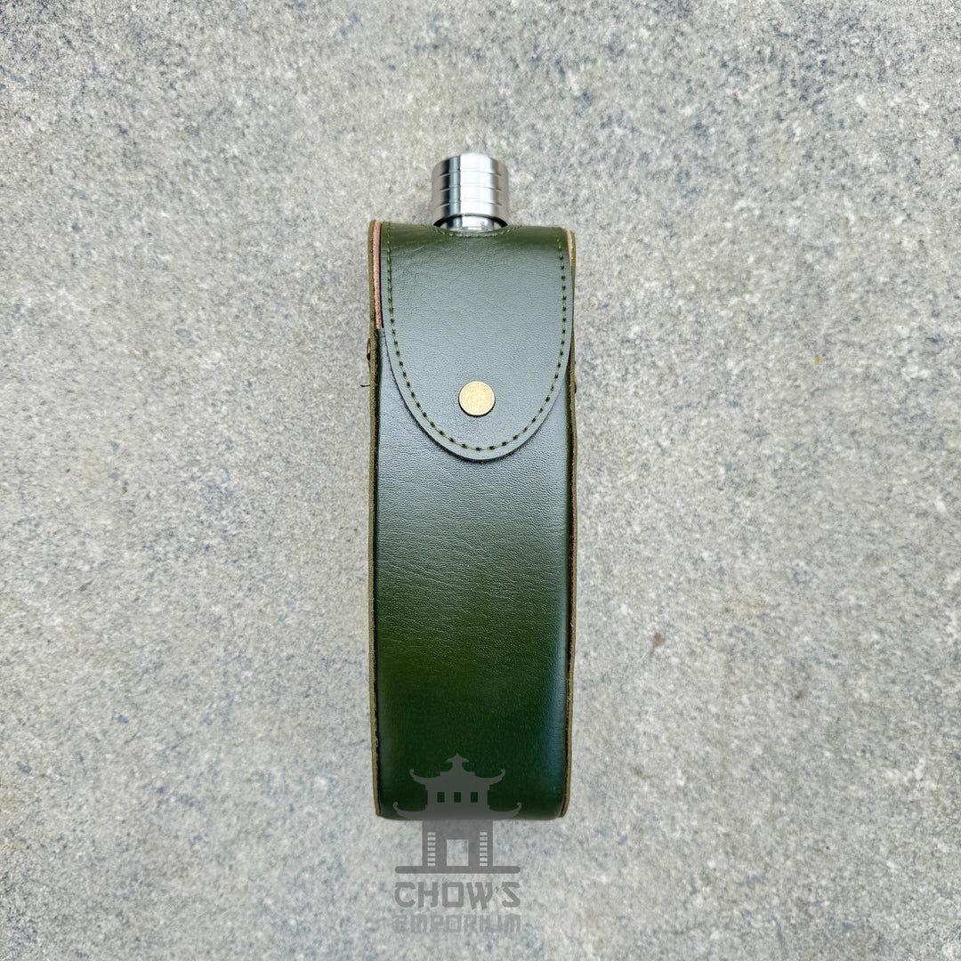Curved 28oz Hip Flask with Shoulder Strap