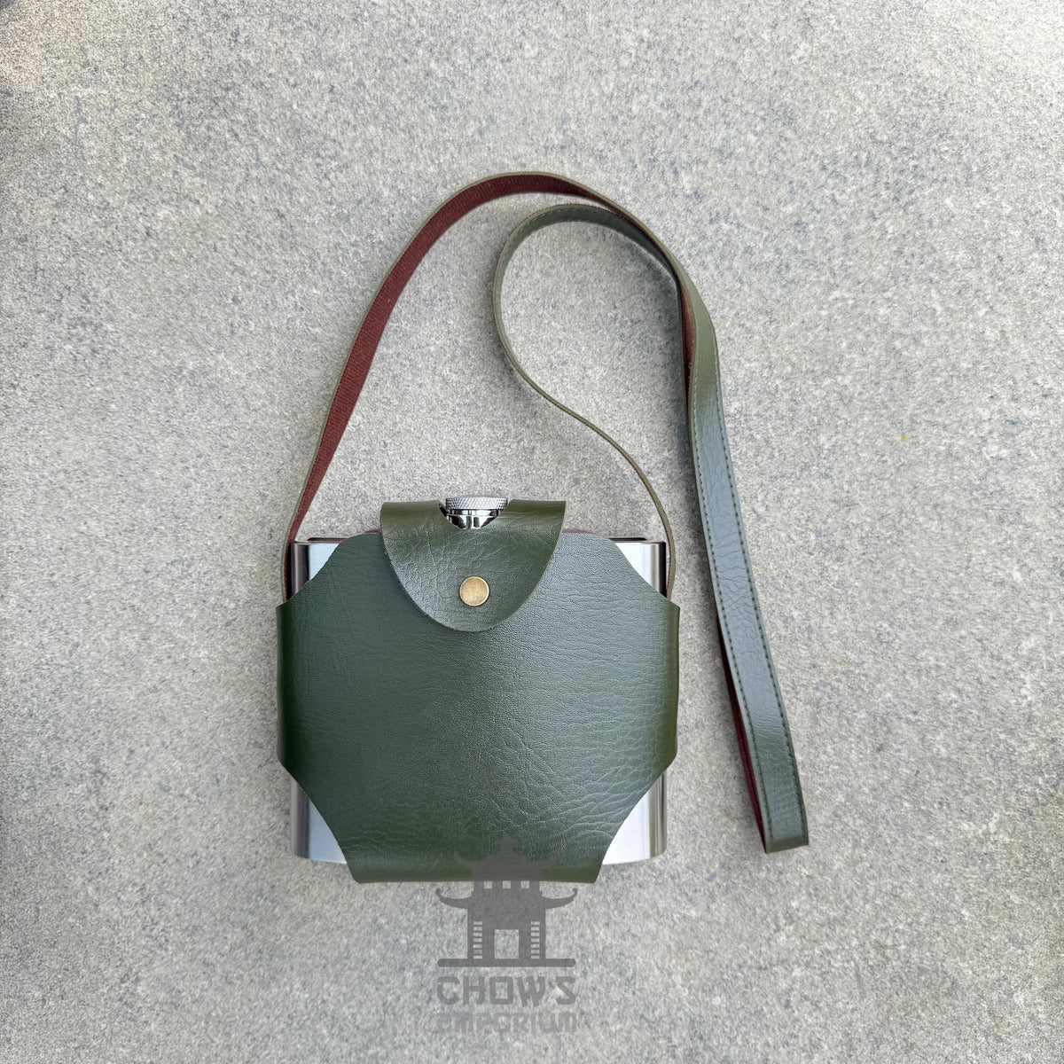 32oz Hip Flask with Leather Holder and Belt Loop