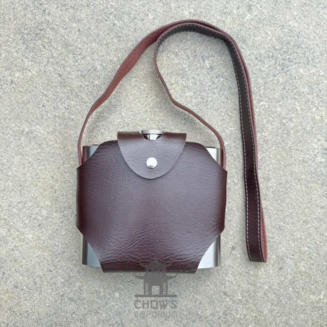 32oz Hip Flask with Leather Holder and Belt Loop