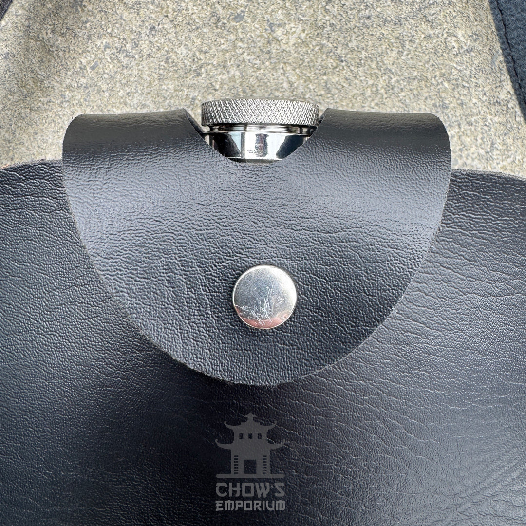 32oz Hip Flask with Leather Holder and Belt Loop