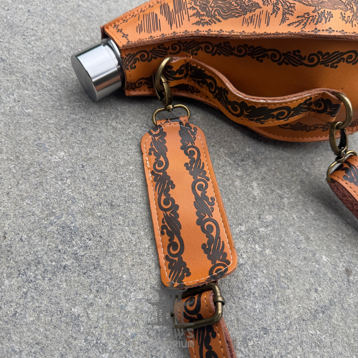 Teardrop 53oz Hip Flask with Shoulder Strap