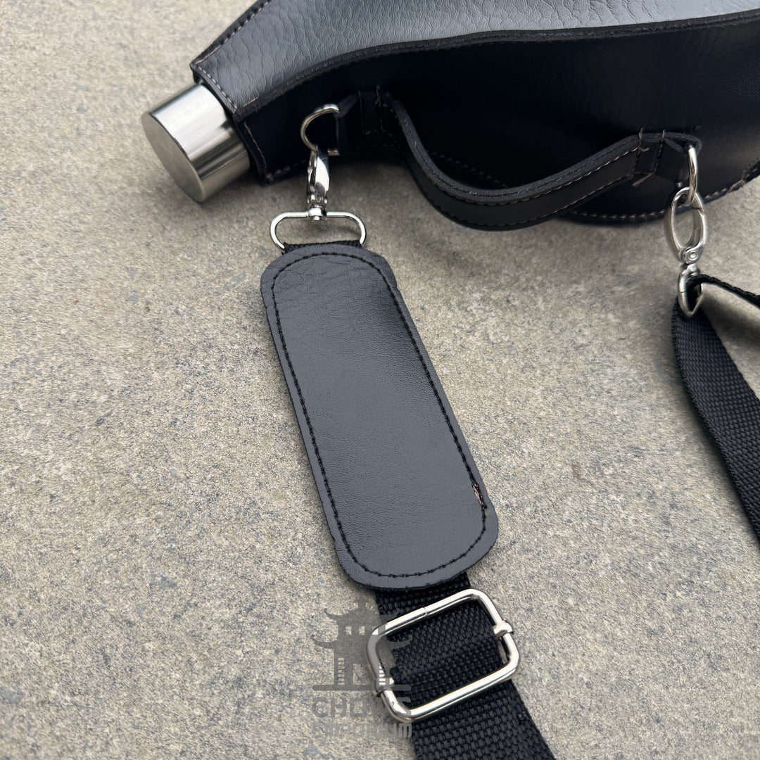 Teardrop 53oz Hip Flask with Shoulder Strap