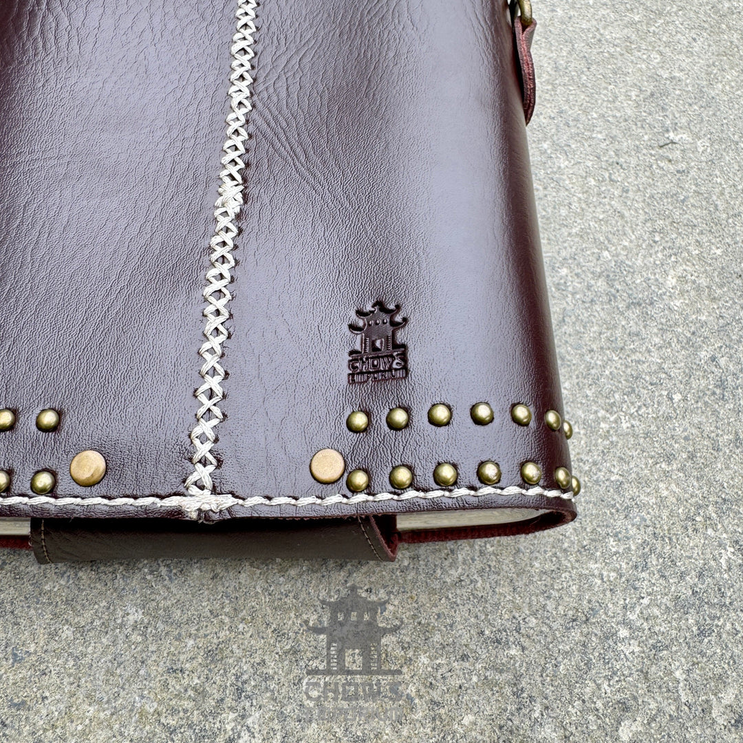 Studded 48oz Hip Flask with Shoulder Strap