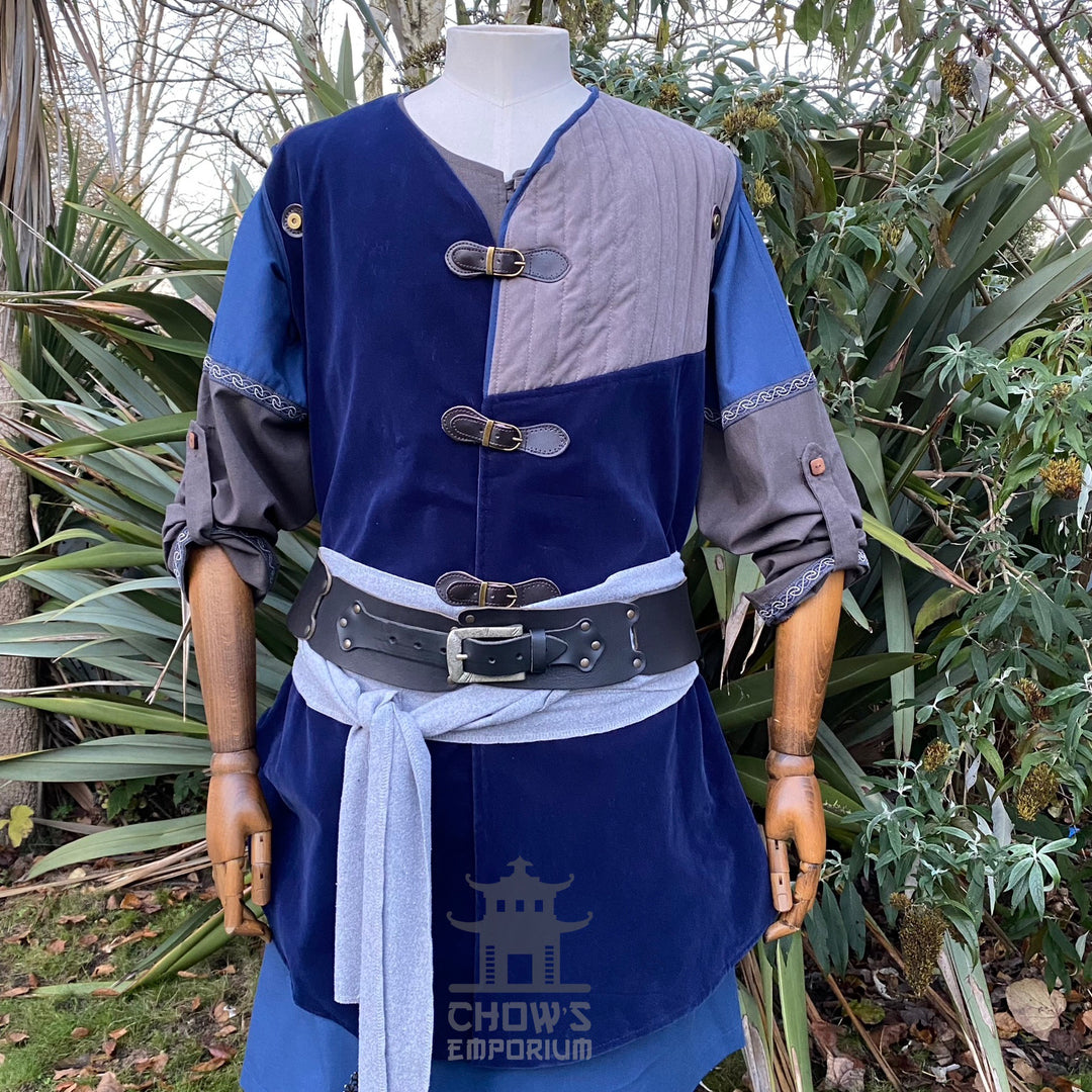 Azure Warrior LARP Set - 3+ Piece Set - Jacket, Hood & Sash
