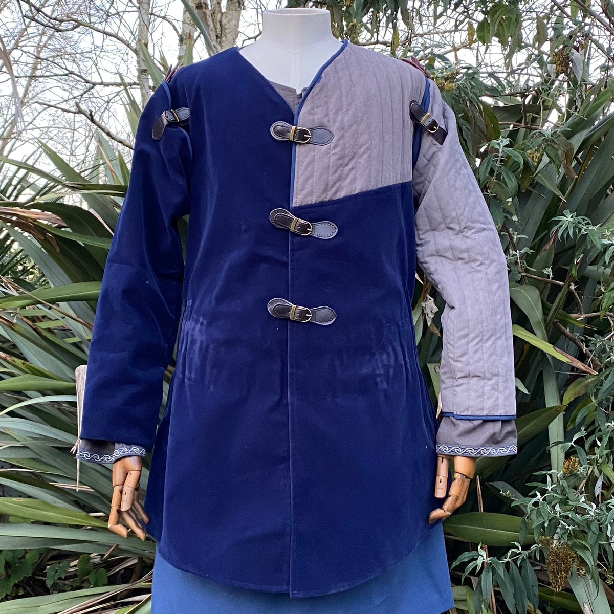 Azure Warrior LARP Set - 3+ Piece Set - Jacket, Hood & Sash