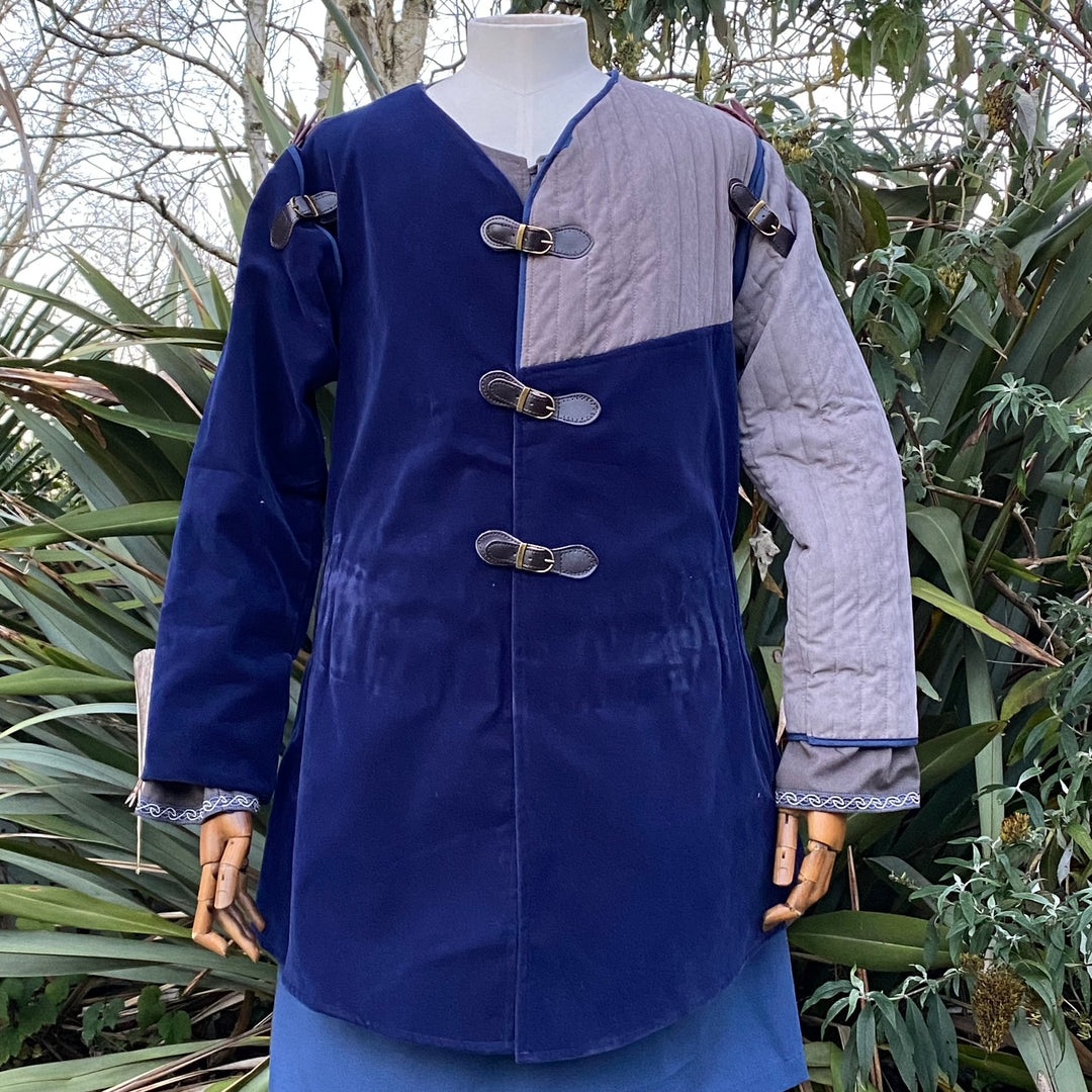 Azure Warrior LARP Set - 3+ Piece Set - Jacket, Hood & Sash