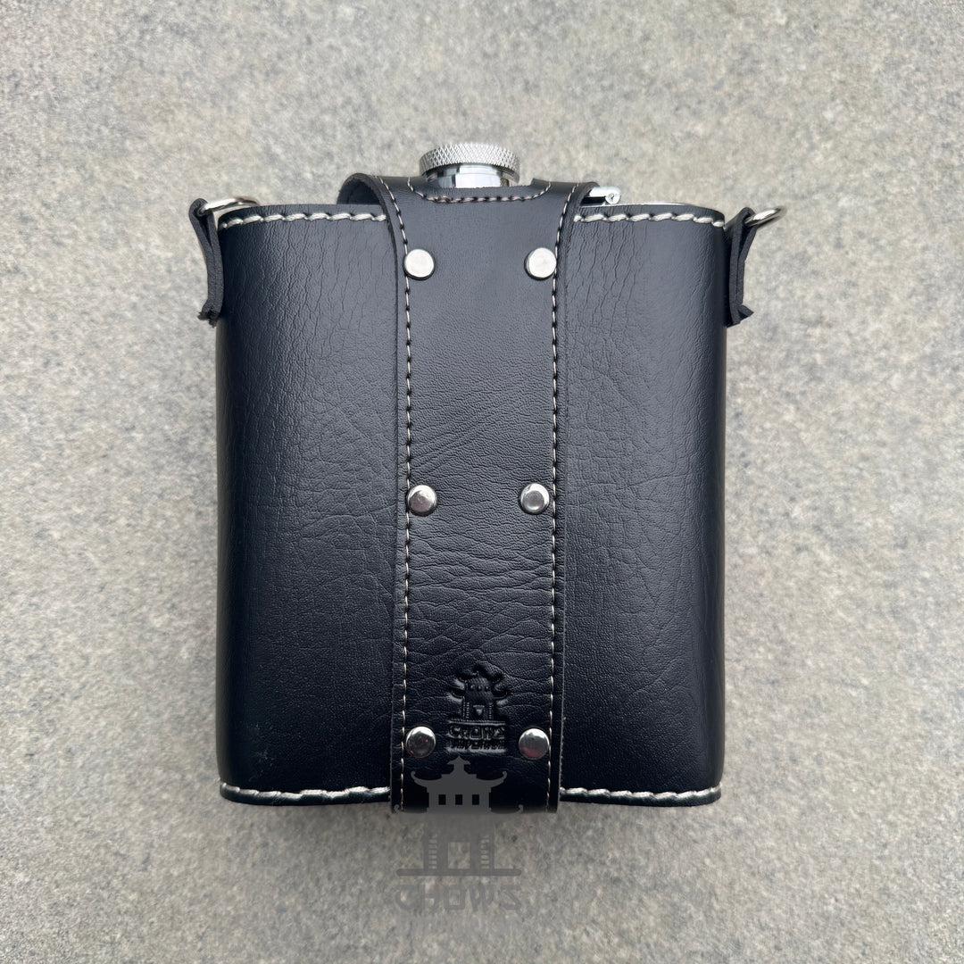 Ranger 18oz Leather Hip Flask with Mini Flask and Pouches