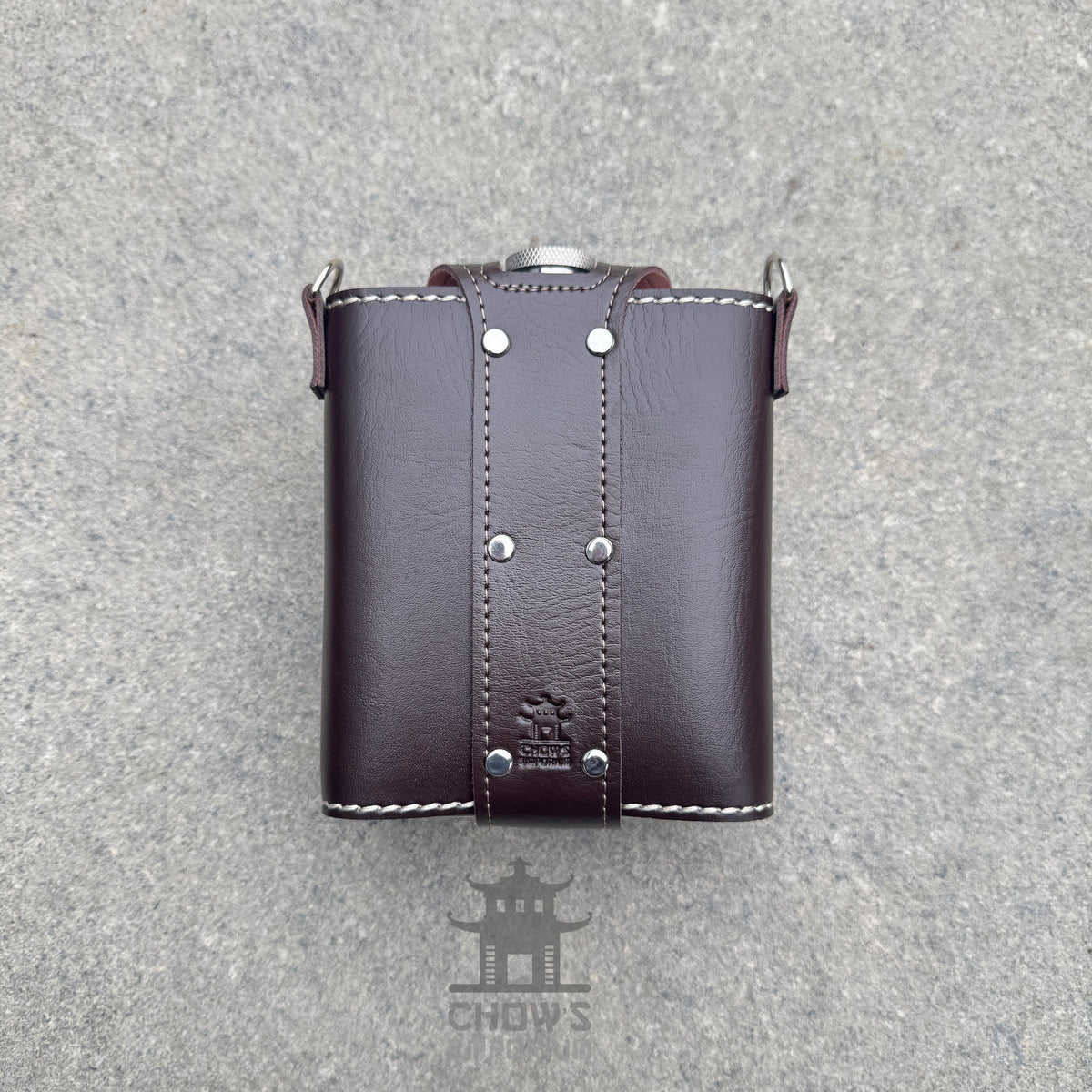 Ranger 18oz Leather Hip Flask with Mini Flask and Pouches