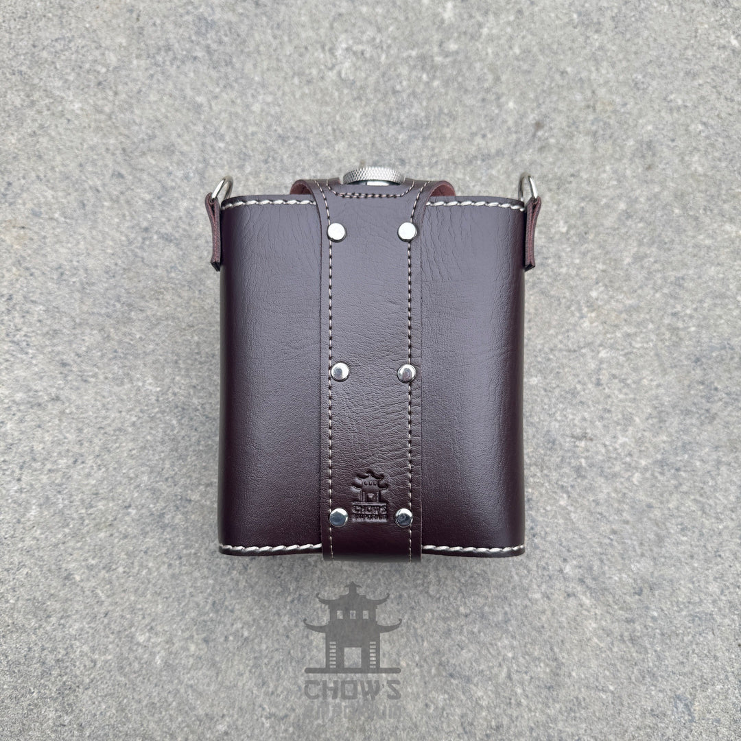 Ranger 18oz Leather Hip Flask with Mini Flask and Pouches