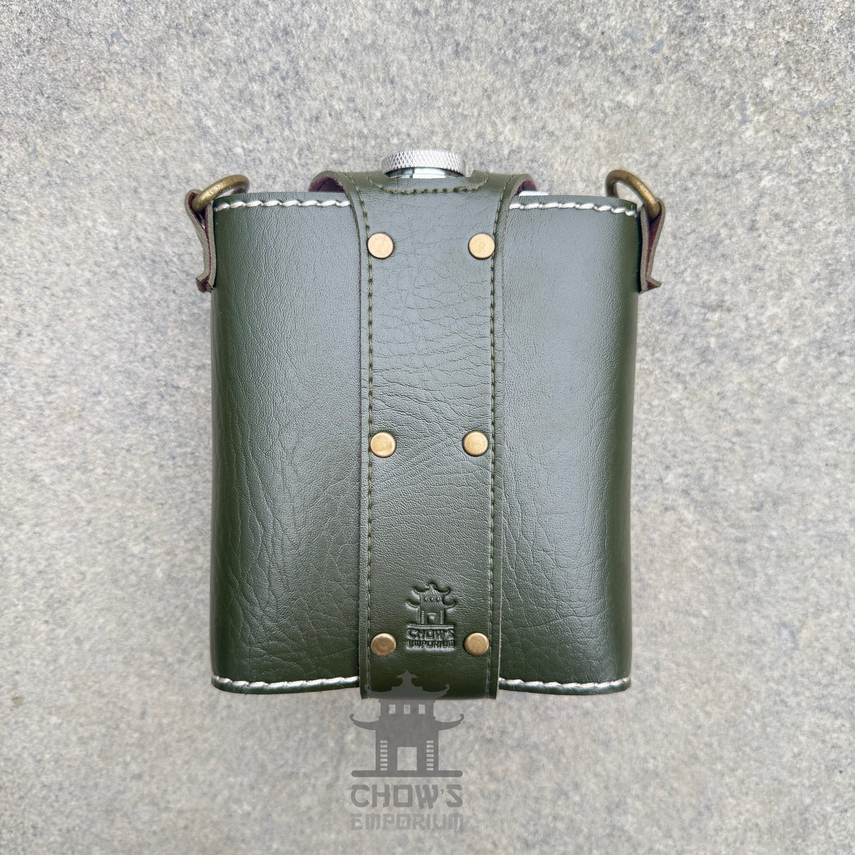 Ranger 18oz Leather Hip Flask with Mini Flask and Pouches