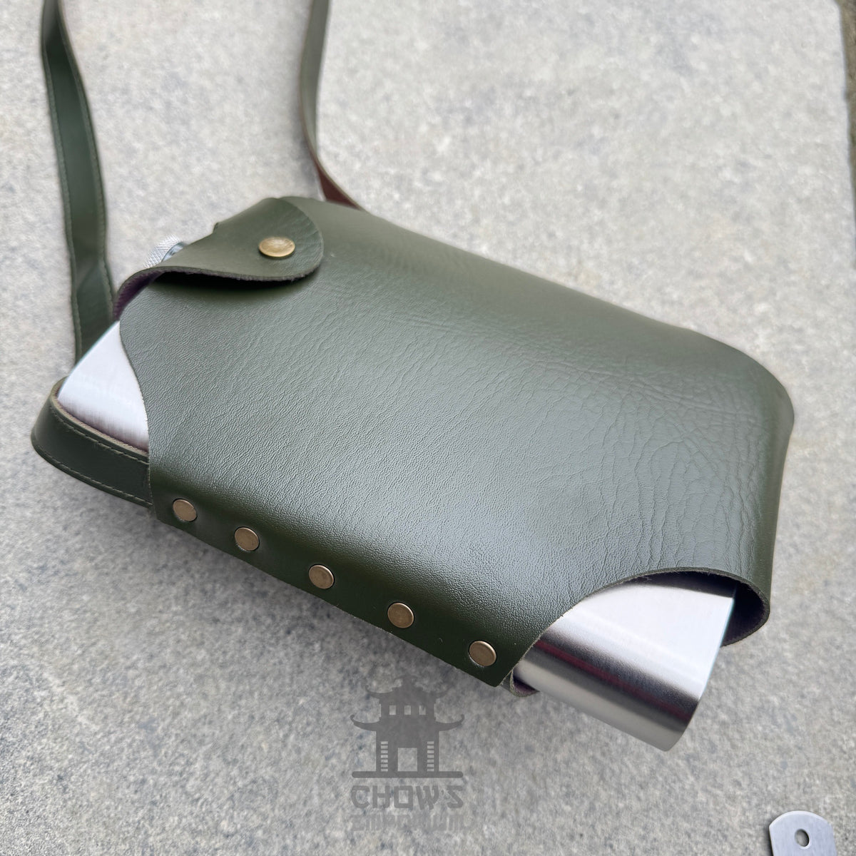 Rectangular 48oz Hip Flask with Faux Leather Holder