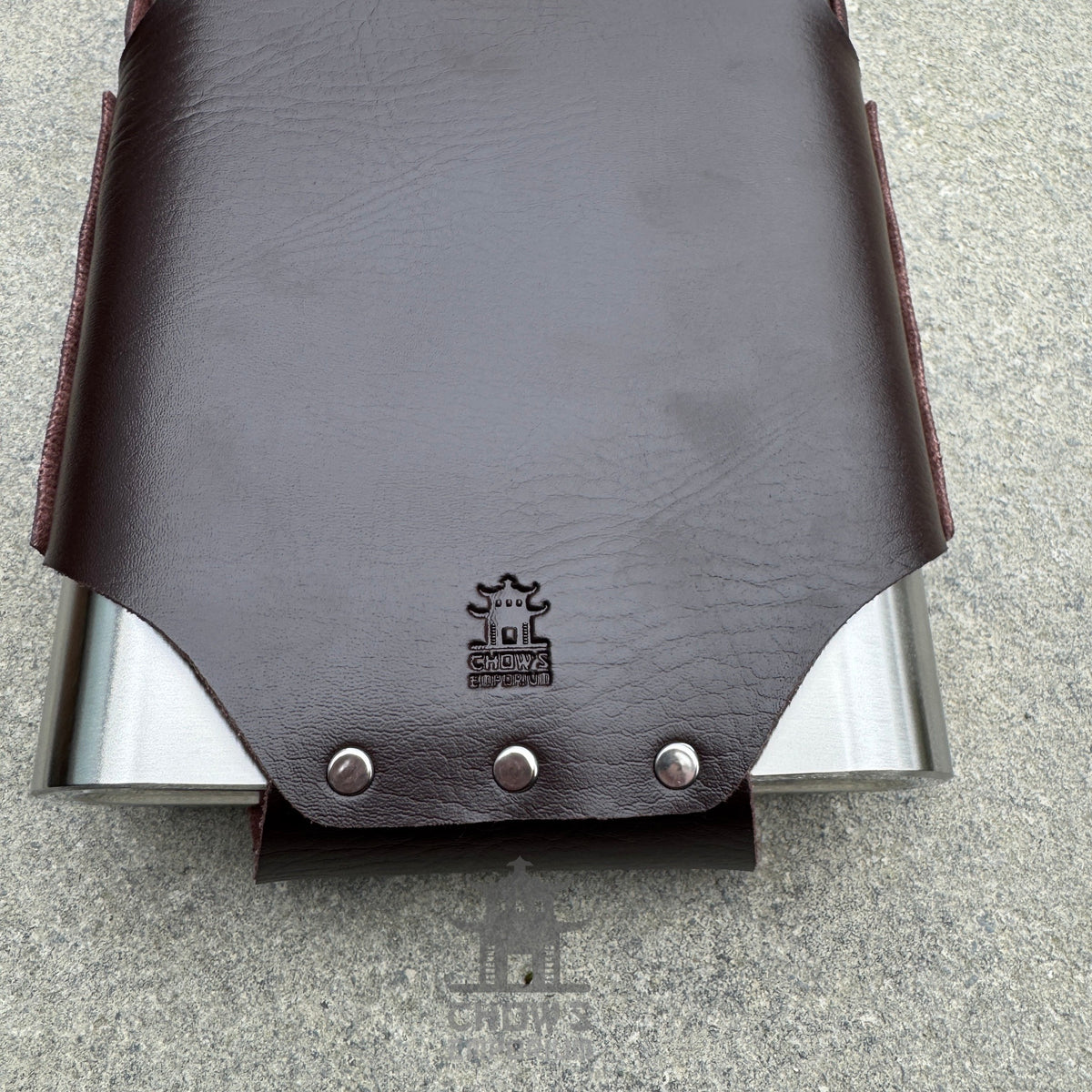 Rectangular 48oz Hip Flask with Faux Leather Holder