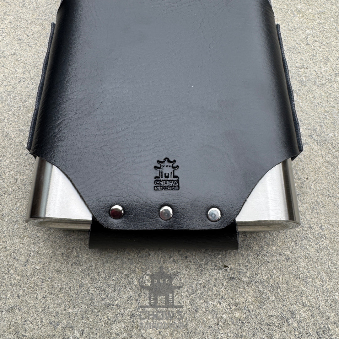 Rectangular 48oz Hip Flask with Faux Leather Holder