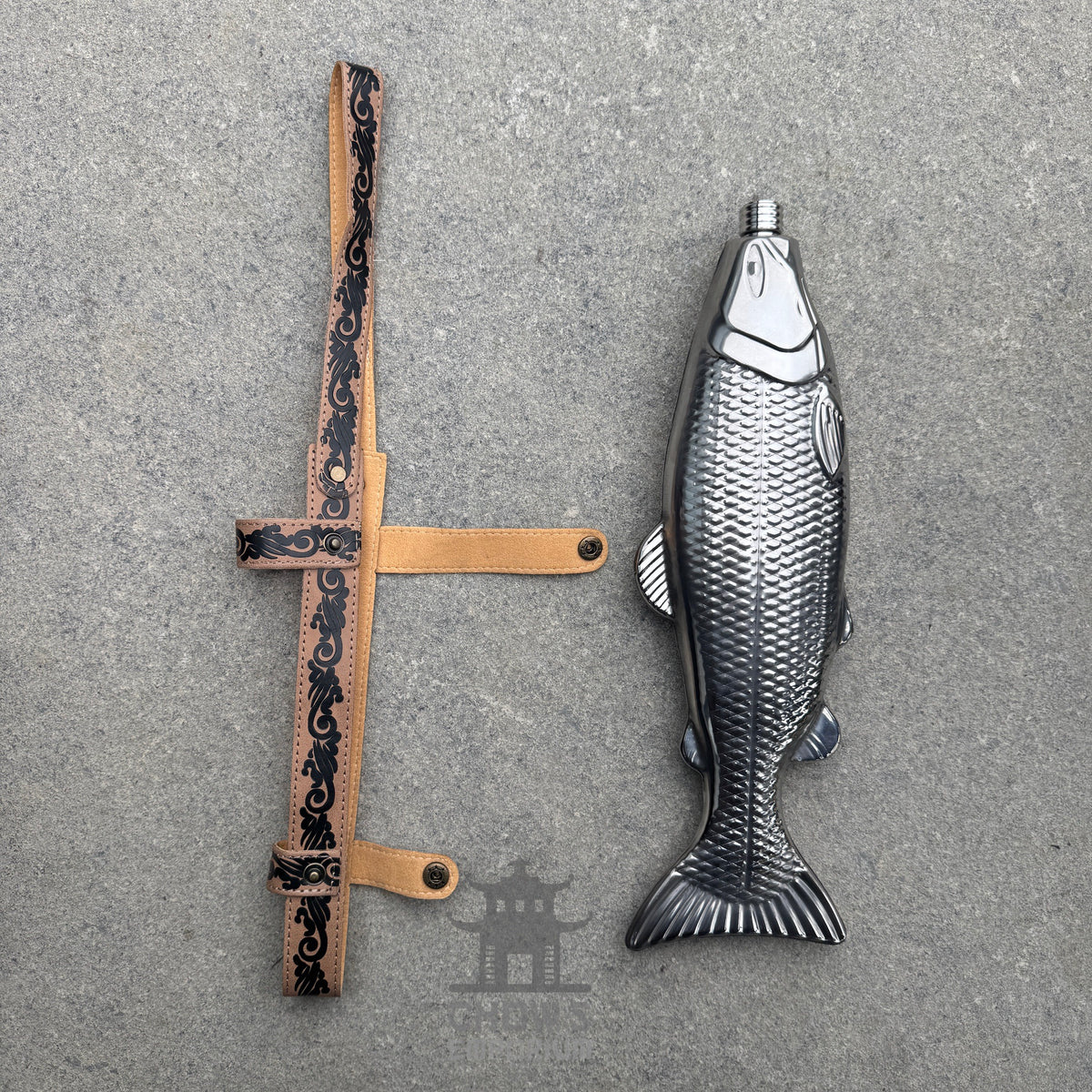 Fish-Shape 18oz Hip Flask with Belt Holder