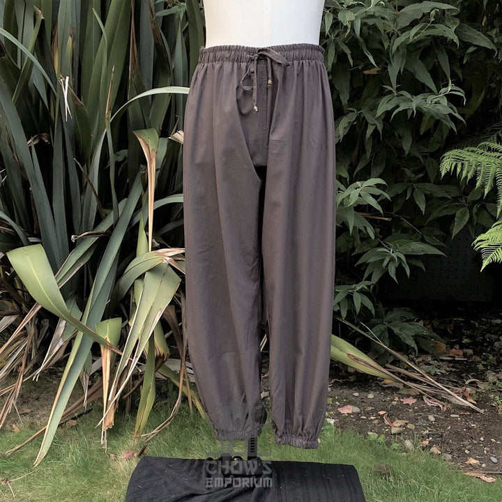 grey medieval pants styled for cosplay adventurer