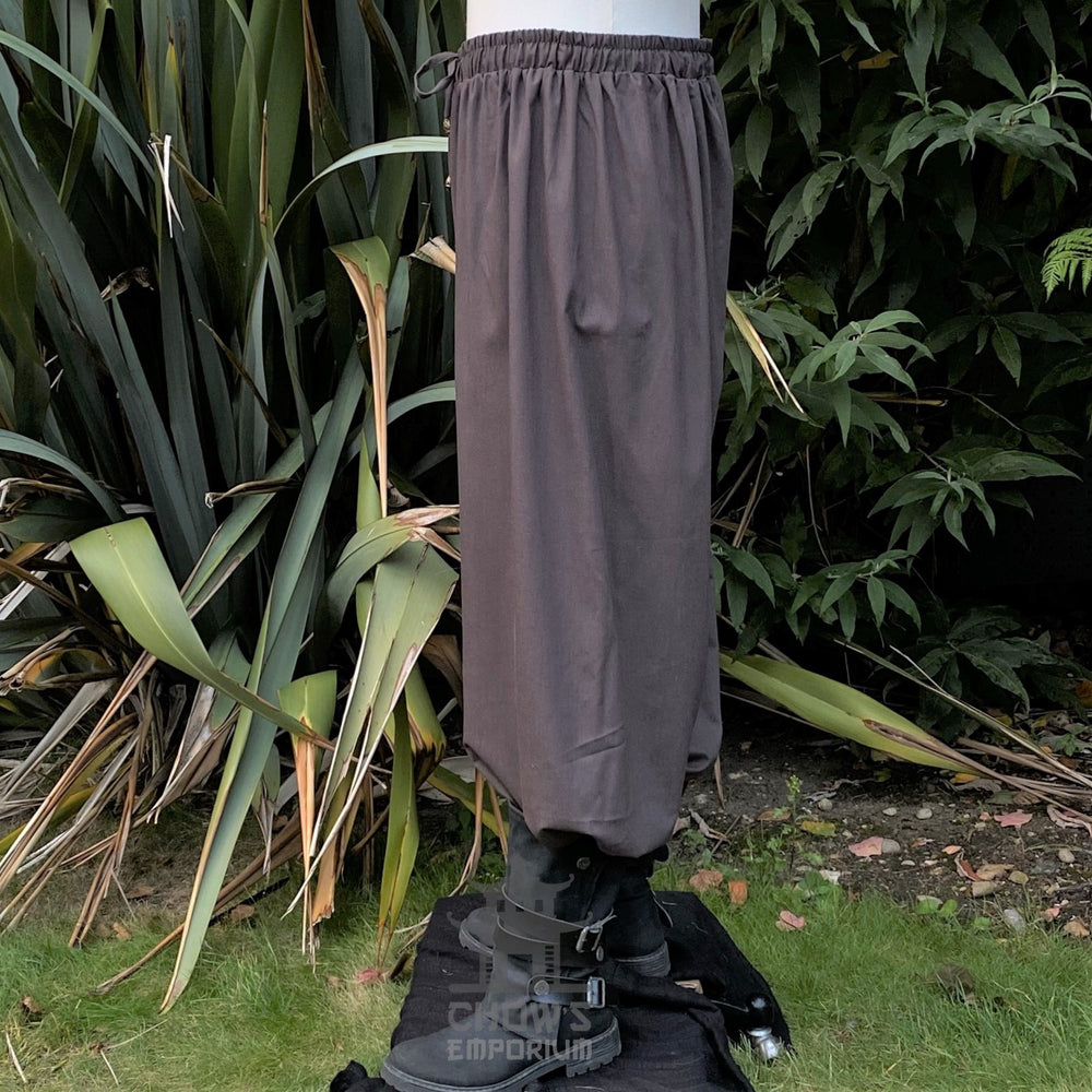 hero pants in grey cotton with drawstring waist