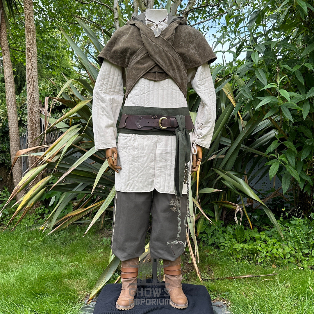 2 Piece Green & White Outfit (Hood & Gambeson)