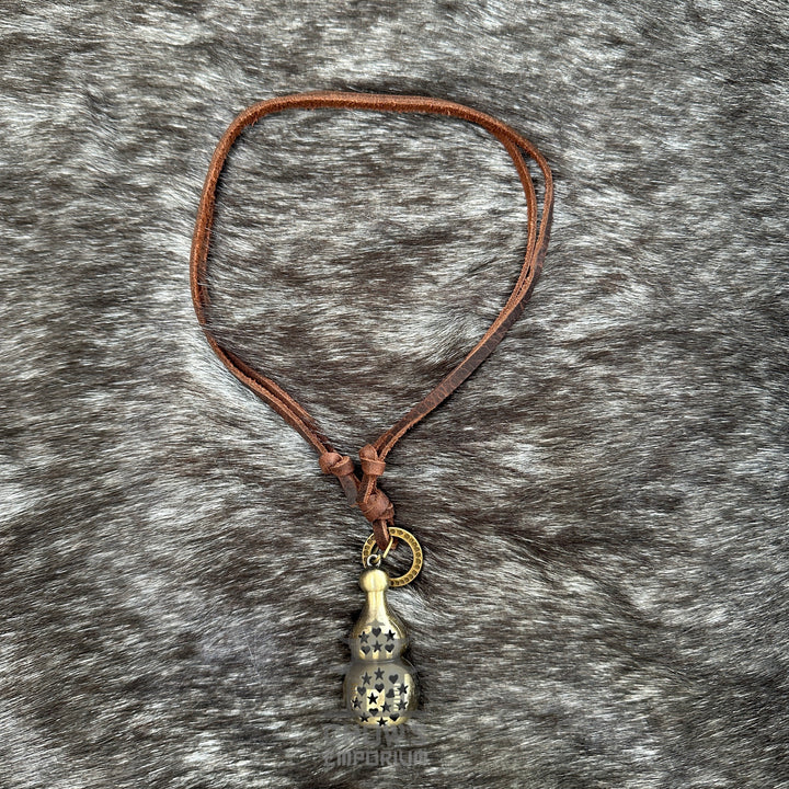 Blattförmige Halskette - LARP-Schärpe, Amulette, Accessoire - Messingfarbe