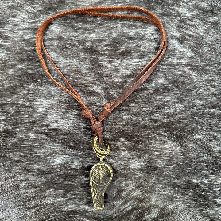 Blattförmige Halskette - LARP-Schärpe, Amulette, Accessoire - Messingfarbe