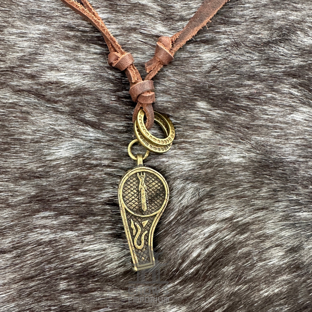 Blattförmige Halskette - LARP-Schärpe, Amulette, Accessoire - Messingfarbe
