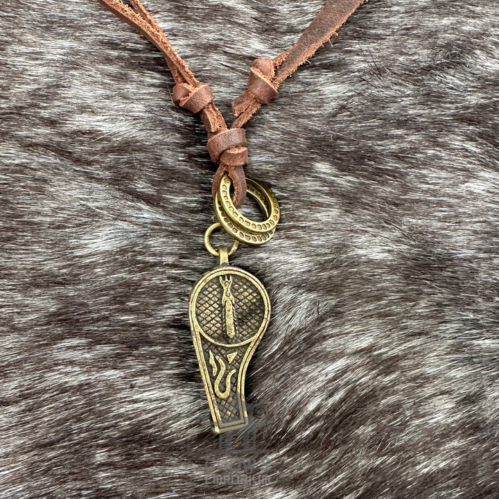 Blattförmige Halskette - LARP-Schärpe, Amulette, Accessoire - Messingfarbe
