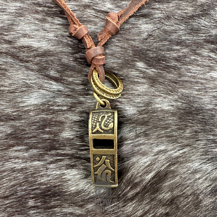 Blattförmige Halskette - LARP-Schärpe, Amulette, Accessoire - Messingfarbe