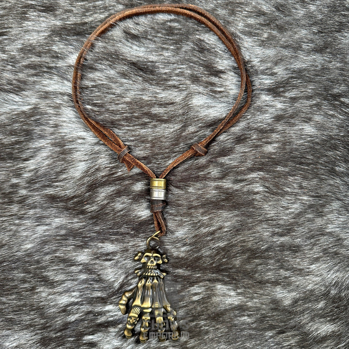 Blattförmige Halskette - LARP-Schärpe, Amulette, Accessoire - Messingfarbe