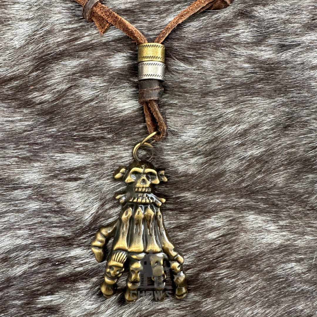 Blattförmige Halskette - LARP-Schärpe, Amulette, Accessoire - Messingfarbe