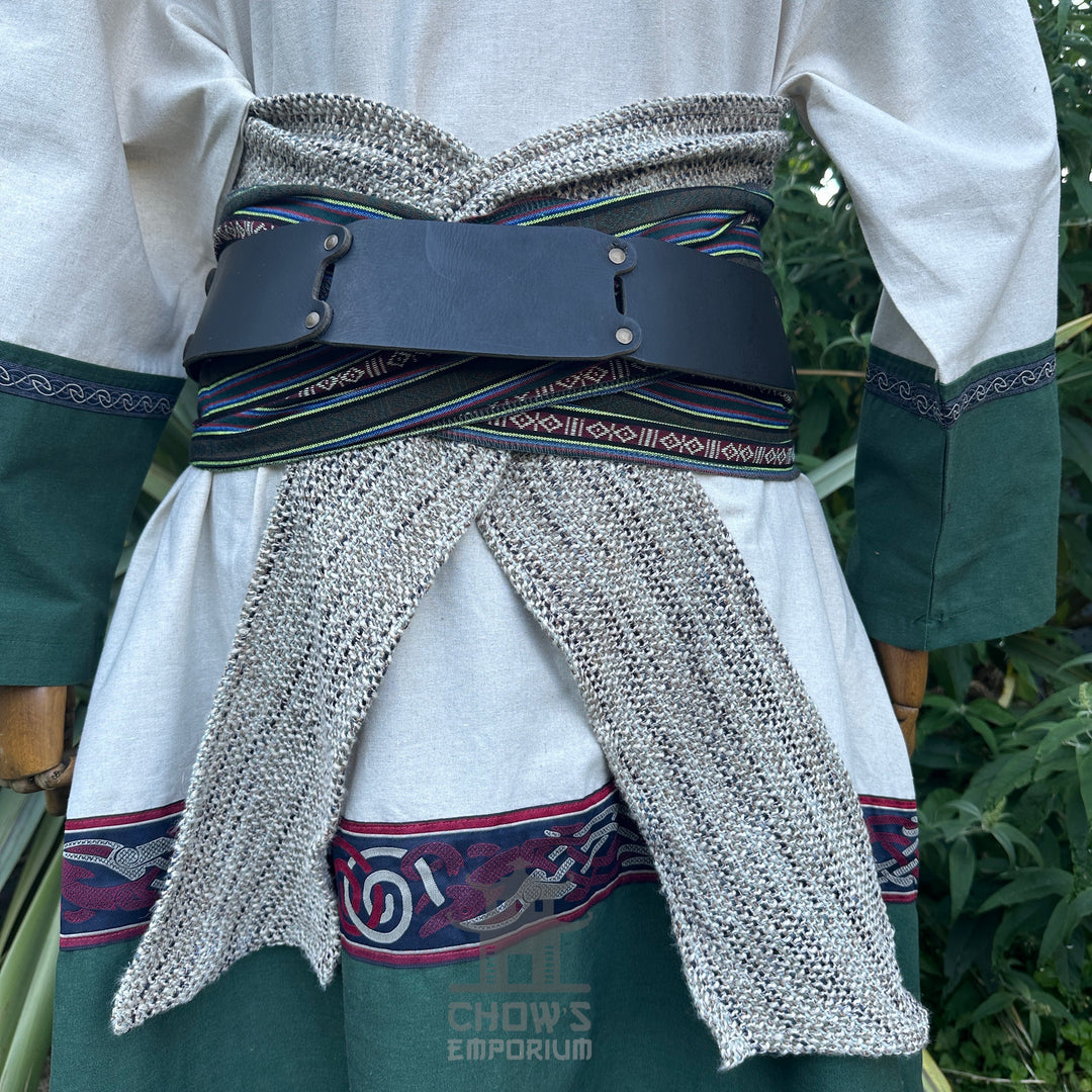 Woodland Merchant LARP Outfit - 7 Pieces (Coat, Tunic, Hood, Belt, Sash, Pants, Necklace)