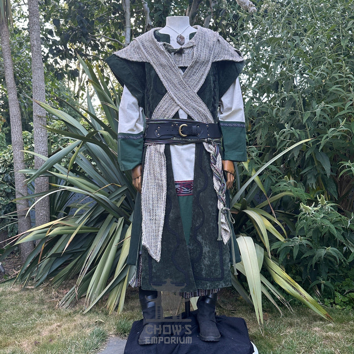 Forest Warden- 7 Pieces (Waistcoat, Tunic, Hood, Pants, Belt, Sash, Necklace)