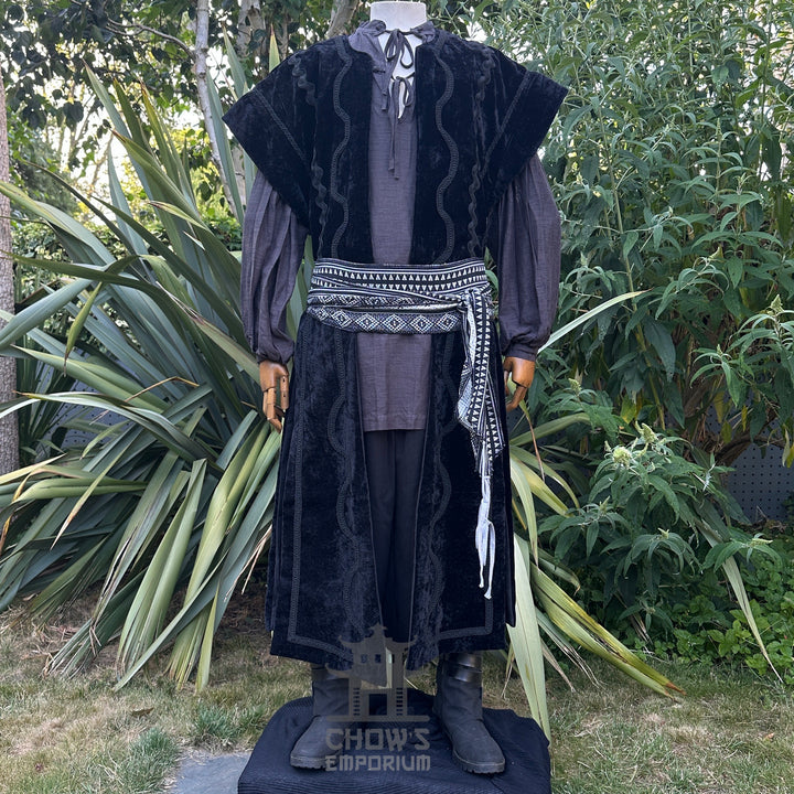 Spirit Necromancer LARP Set - 5 pieces (Waistcoat, Trousers, Shirt, Belt, Sash)