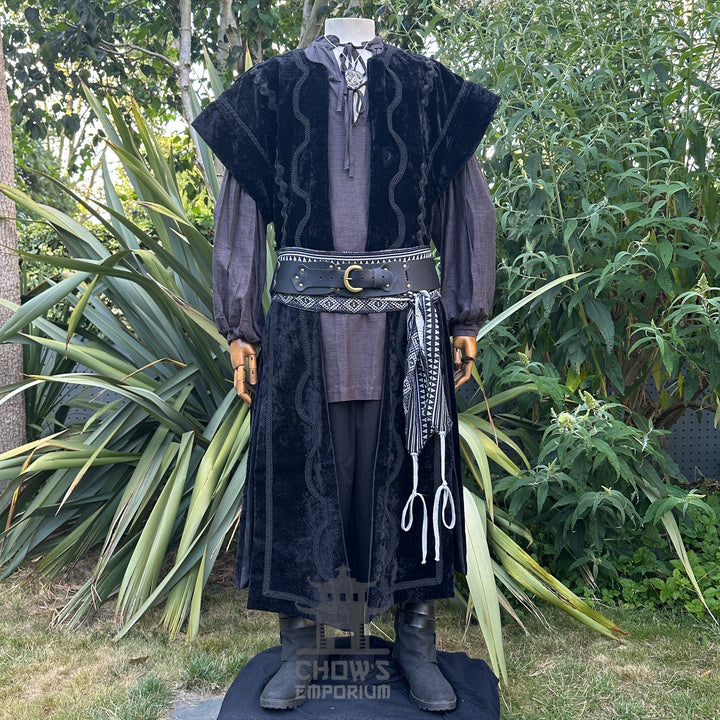 Spirit Necromancer LARP Set - 5 pieces (Waistcoat, Trousers, Shirt, Belt, Sash)