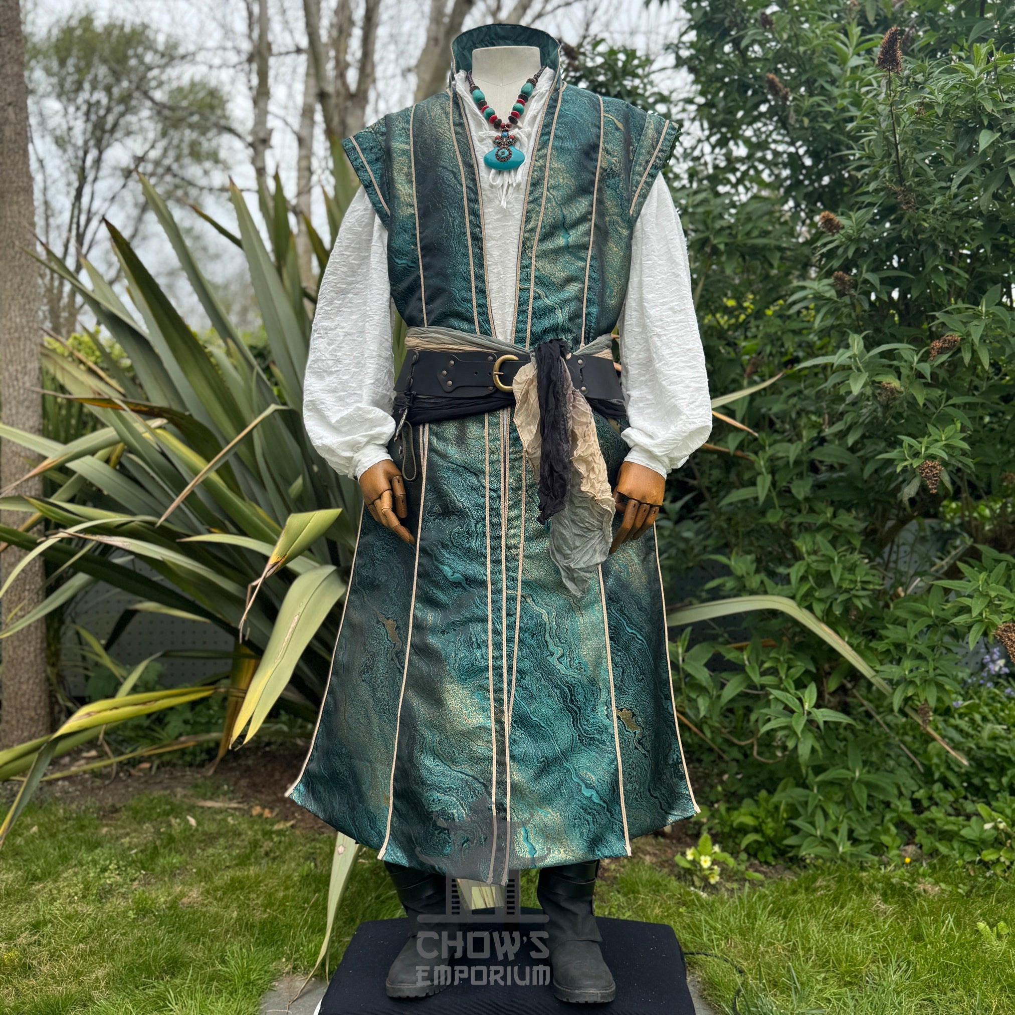 Sorcerers Robe in Green & Gold | LARP Fantasy Costume | From £195.00