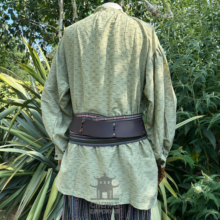 LARP Edles Hemd - Strukturierte weiße Baumwolle passend für Renaissance Faire, Piraten Cosplay