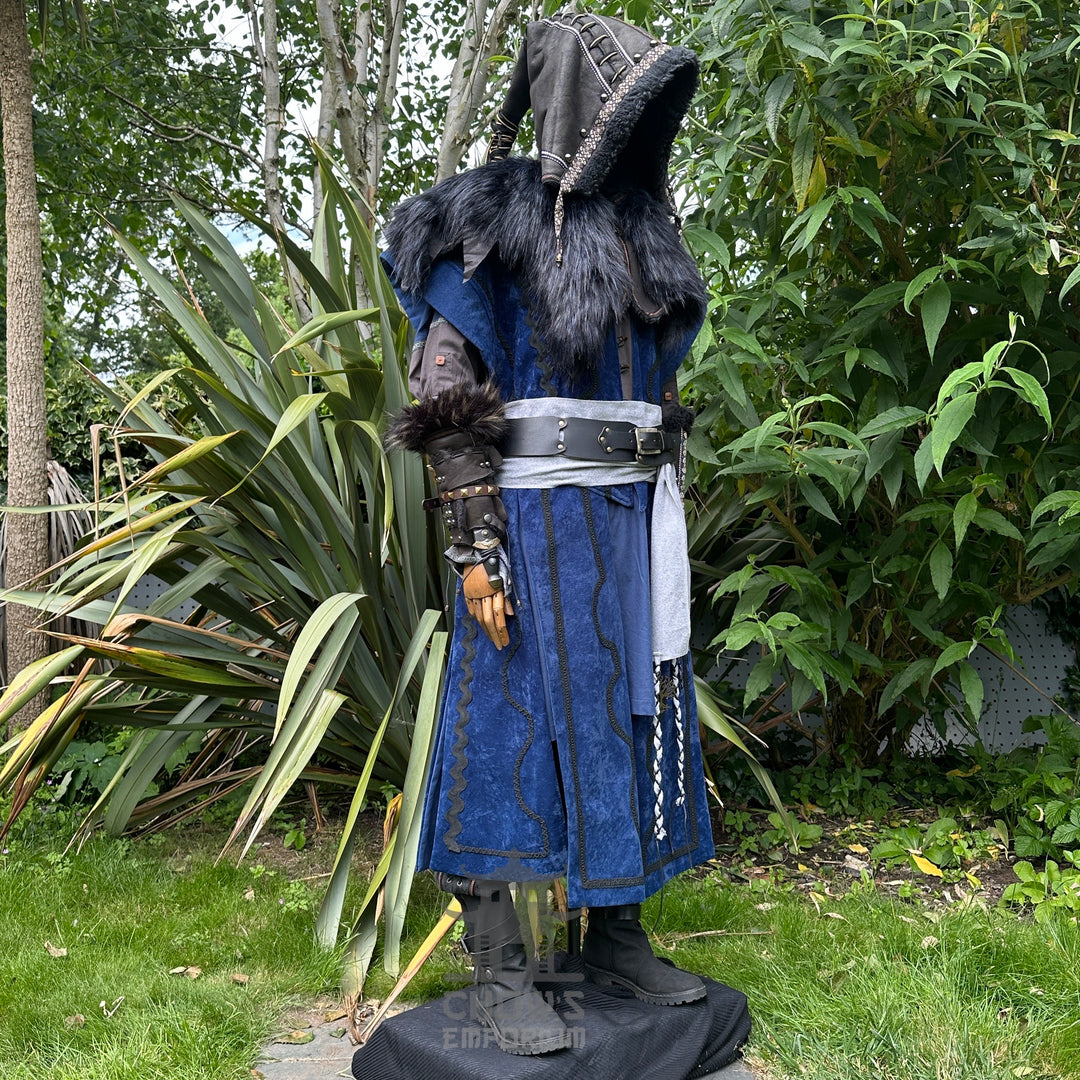 Storm Mage LARP Set - 4+ Pieces (Waistcoat, Hood, Vambraces & Sash)