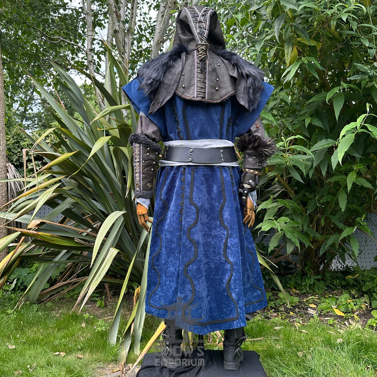 Storm Mage LARP Set - 4+ Pieces (Waistcoat, Hood, Vambraces & Sash)