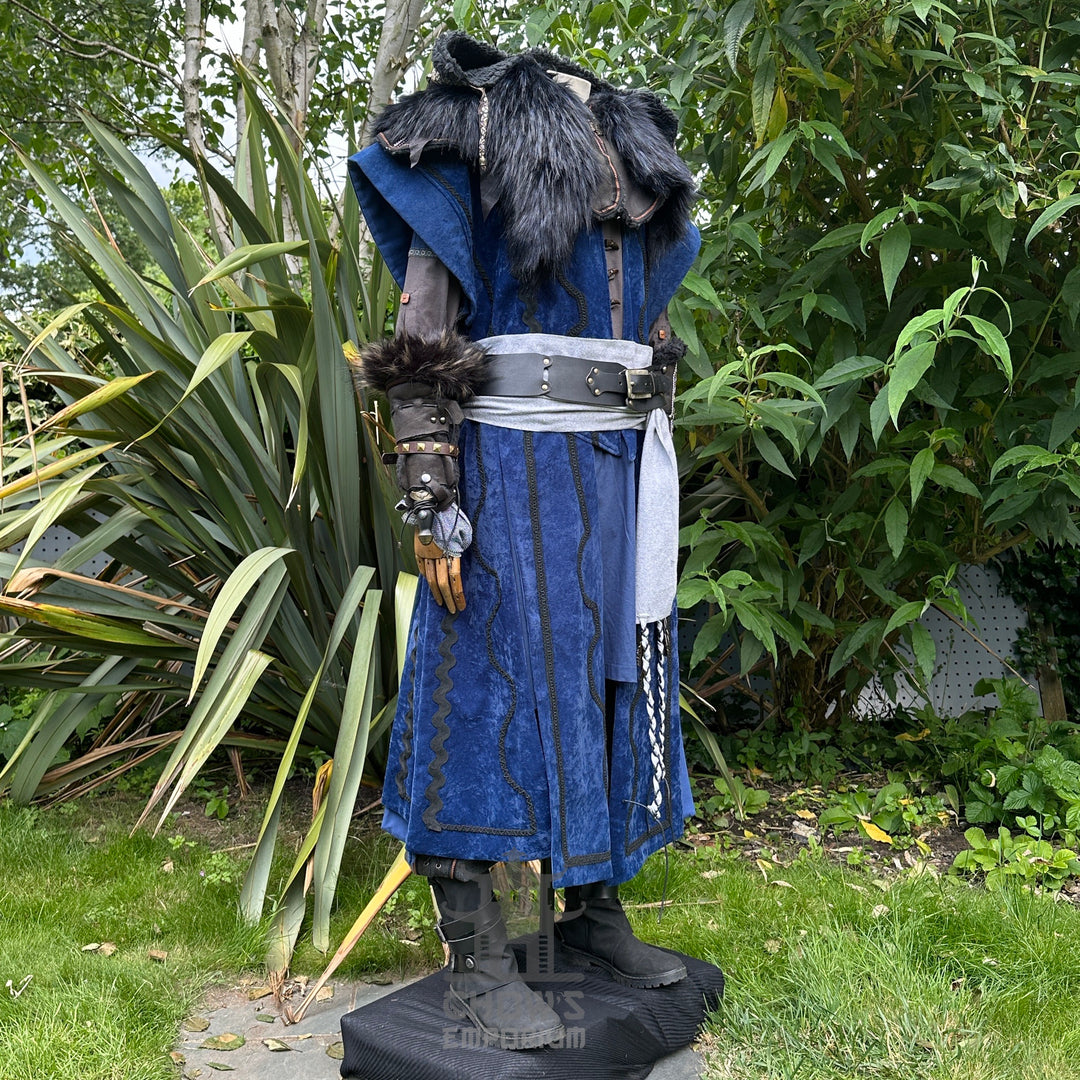 Storm Mage LARP Set - 4+ Pieces (Waistcoat, Hood, Vambraces & Sash)