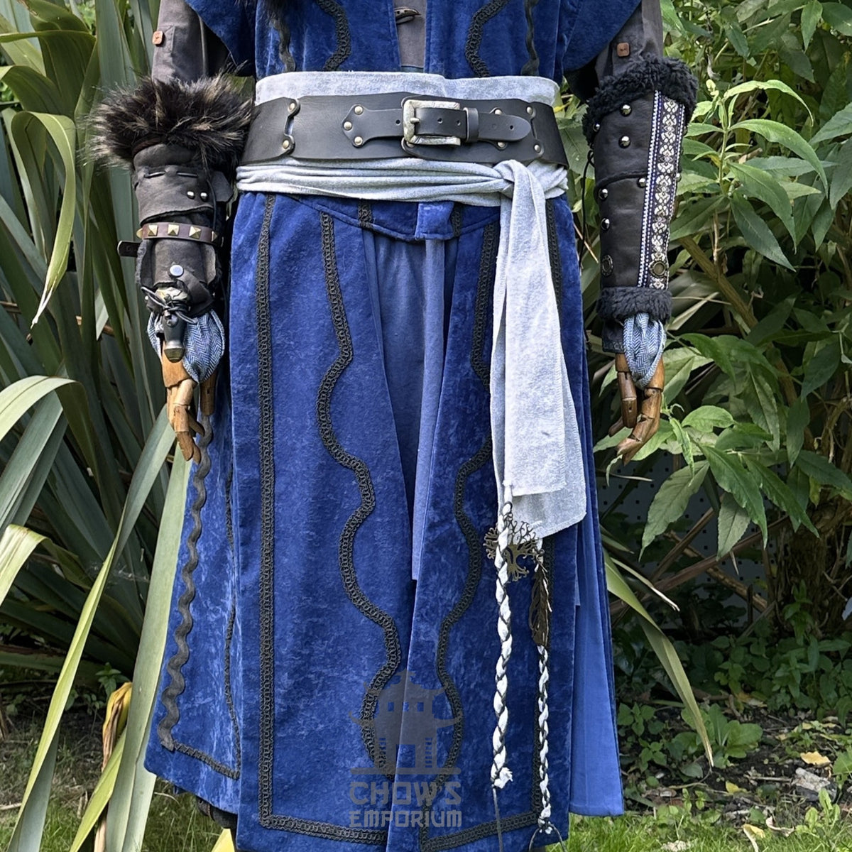 Storm Mage LARP Set - 4+ Pieces (Waistcoat, Hood, Vambraces & Sash)