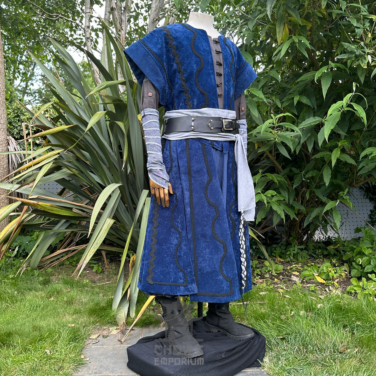 Storm Wizard LARP Set - 4+ Pieces (Waistcoat, Hood, Arm Wraps & Sash)