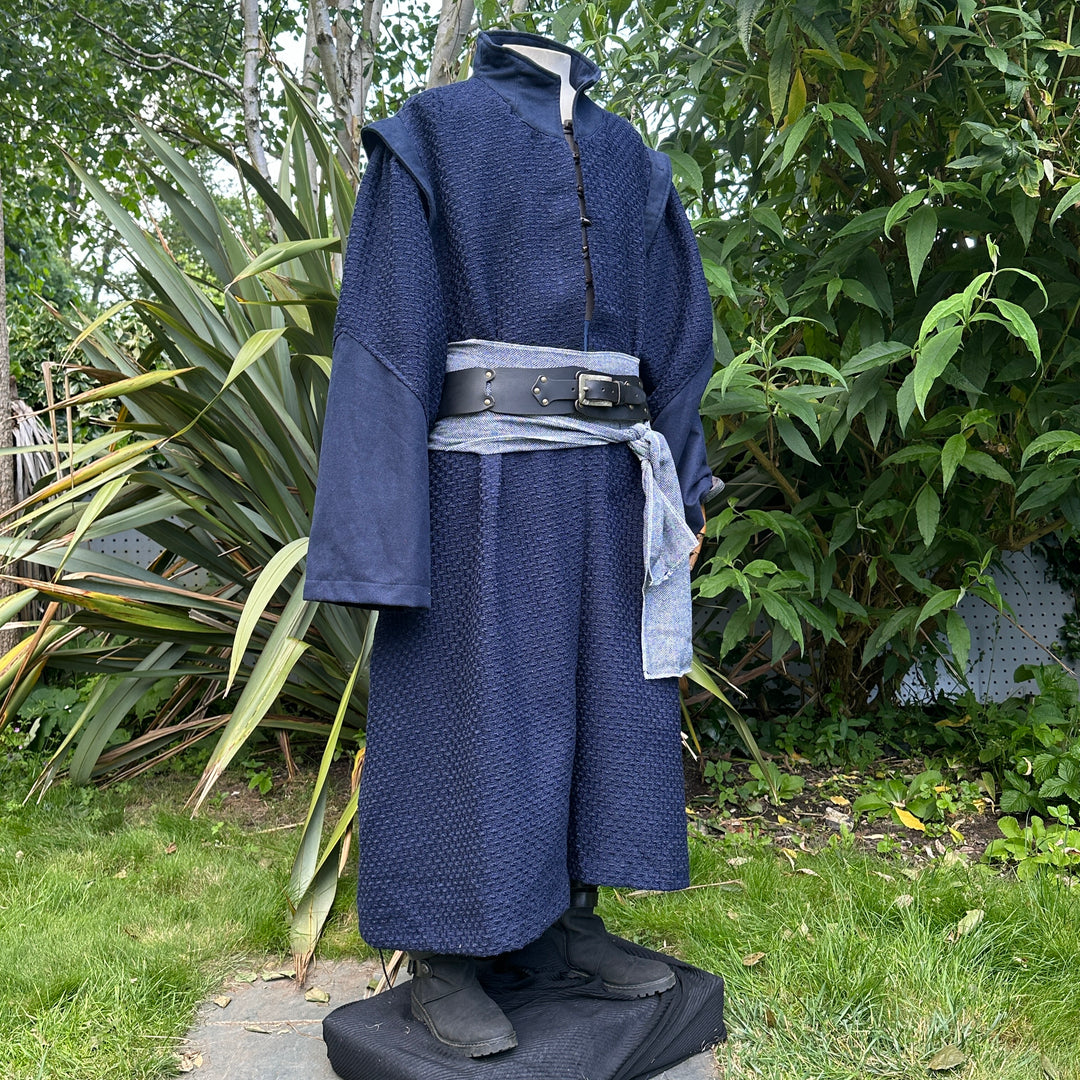 Blue Robe with High Collar