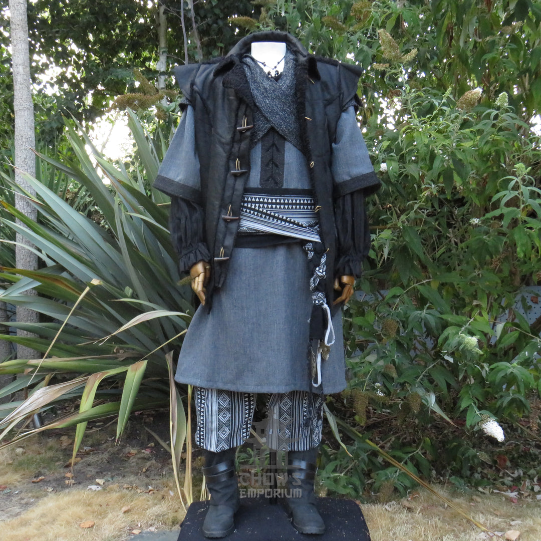Nightstalker LARP Outfit, 5+ Pieces (Waistcoat, Tunic, Hood, Sash, Necklace)