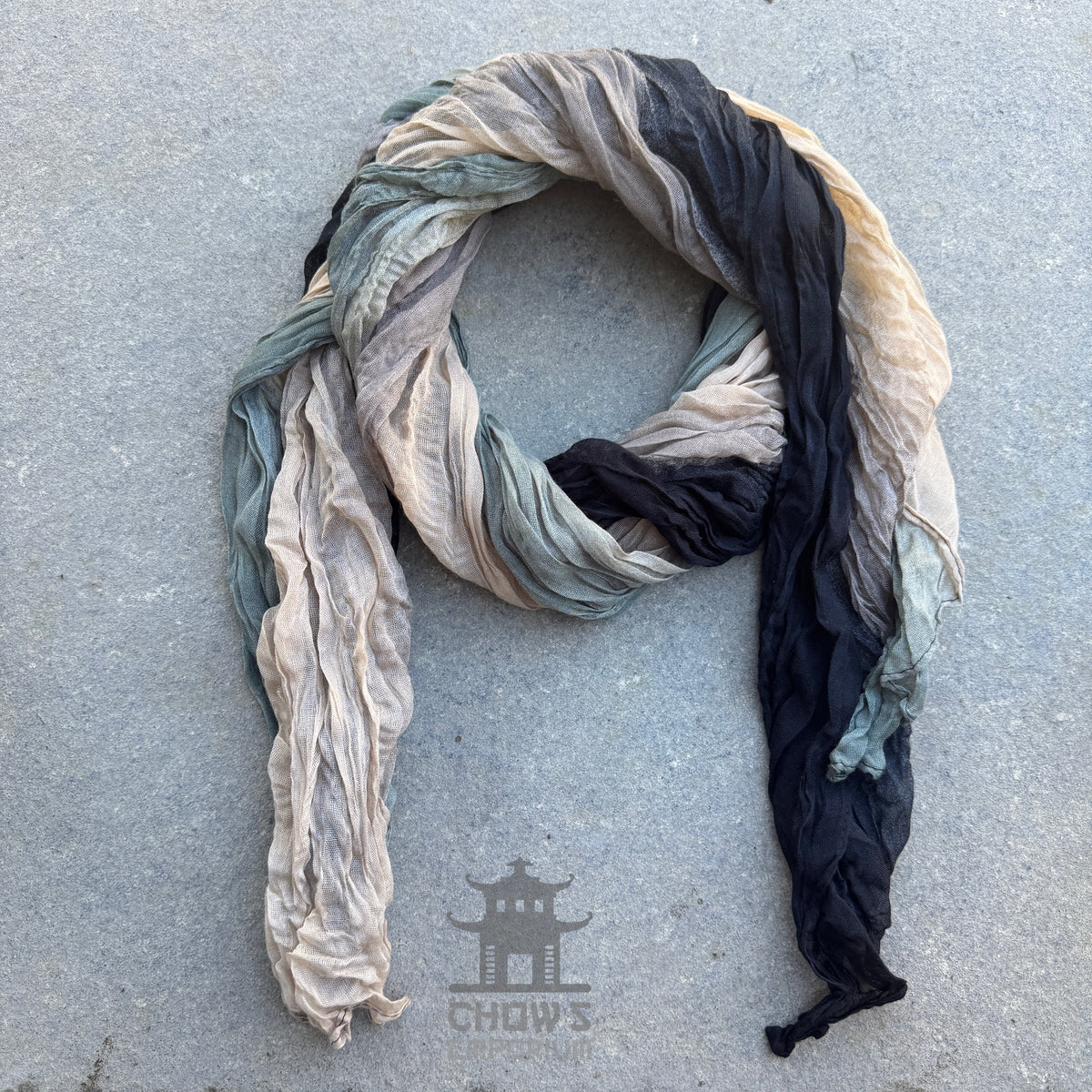 Dune pirate sash tied and draped, cream, beige and black viscose